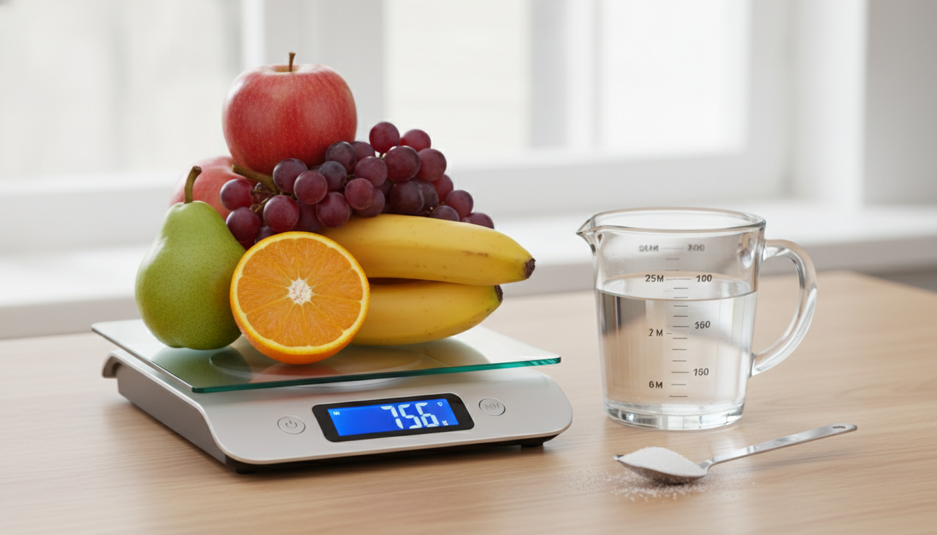 digital kitchen scale fruit