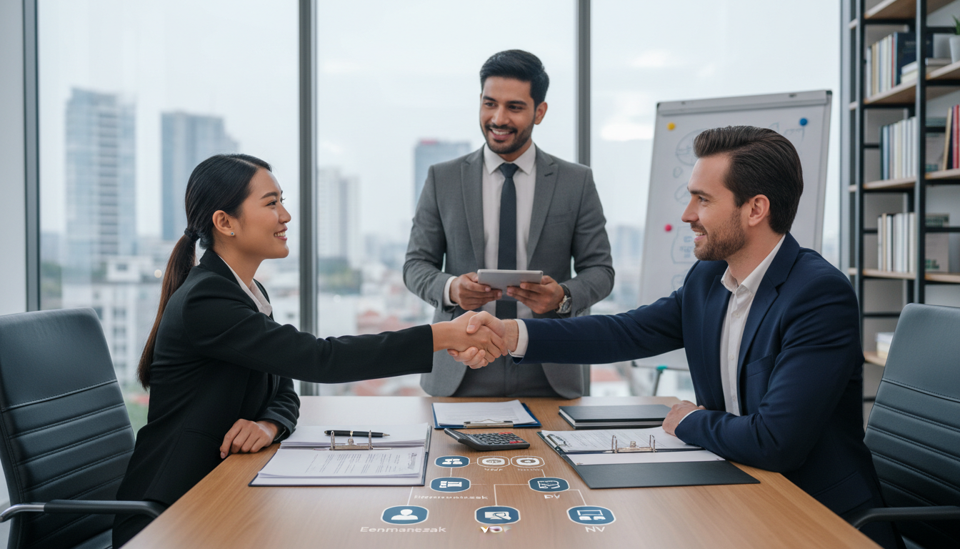 business partners handshake meeting