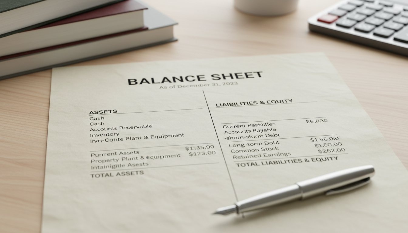 financial balance sheet paper