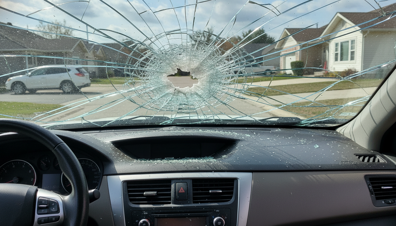 broken car windshield