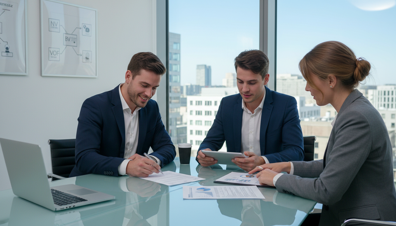 signing business contract office