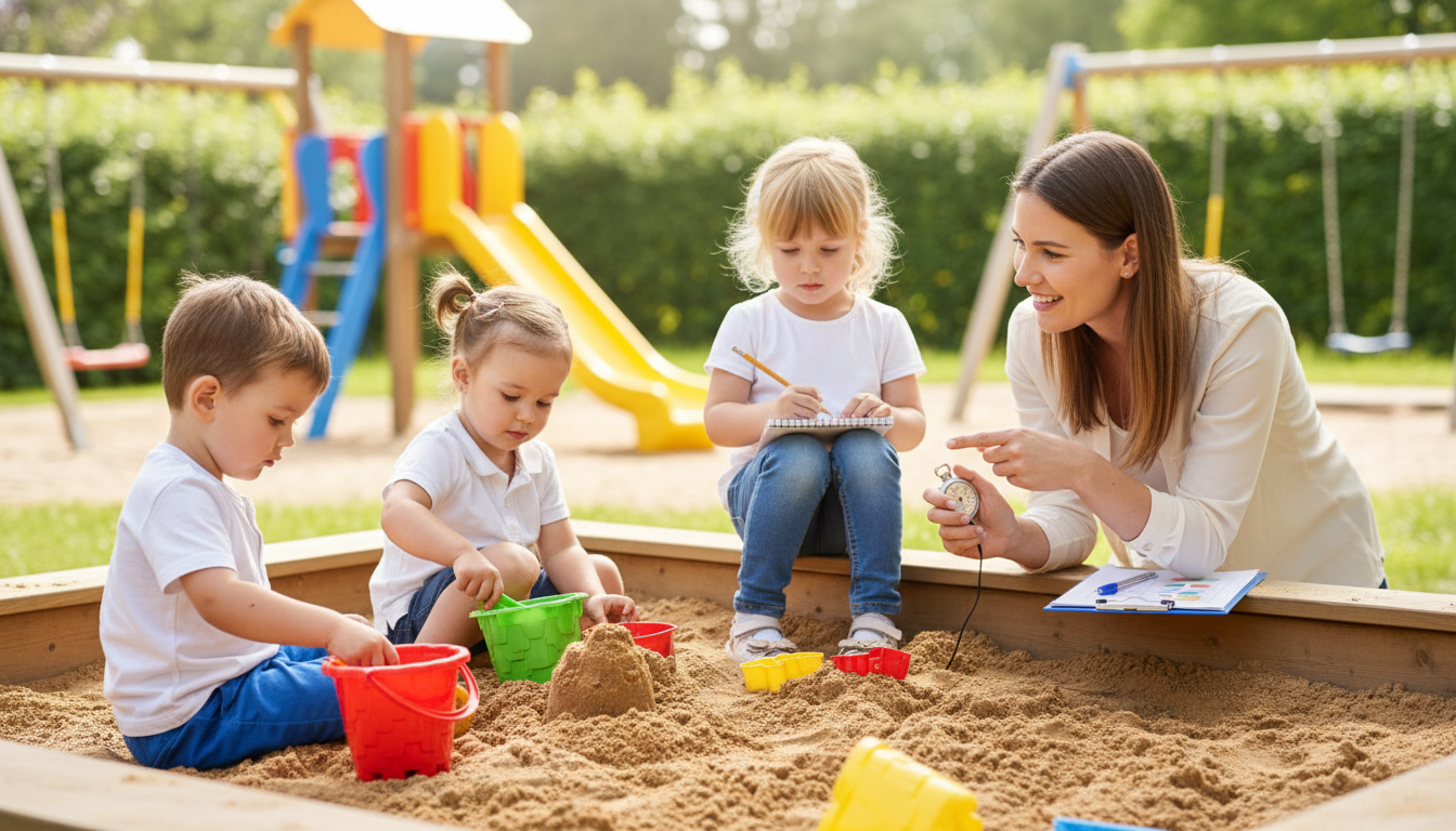 children playing sandpit