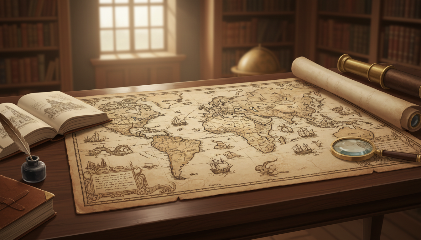 antique world map