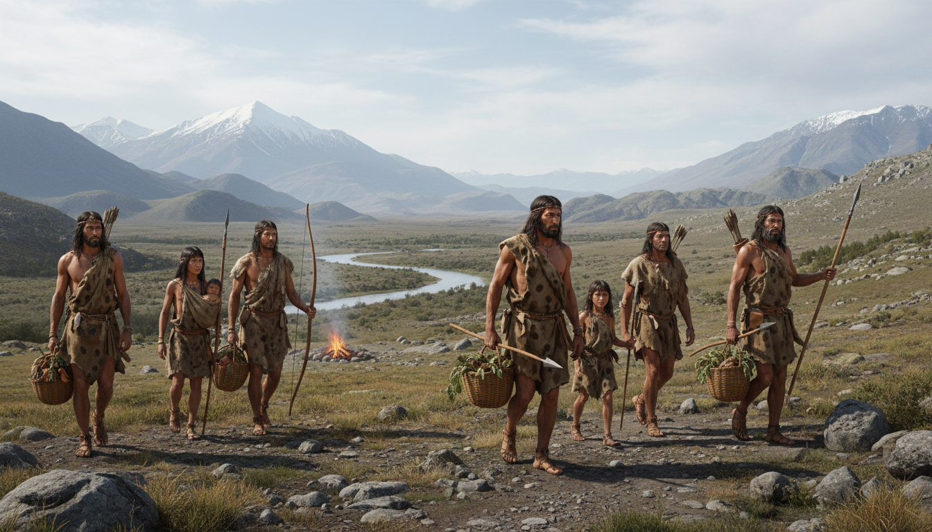 prehistoric nomads walking
